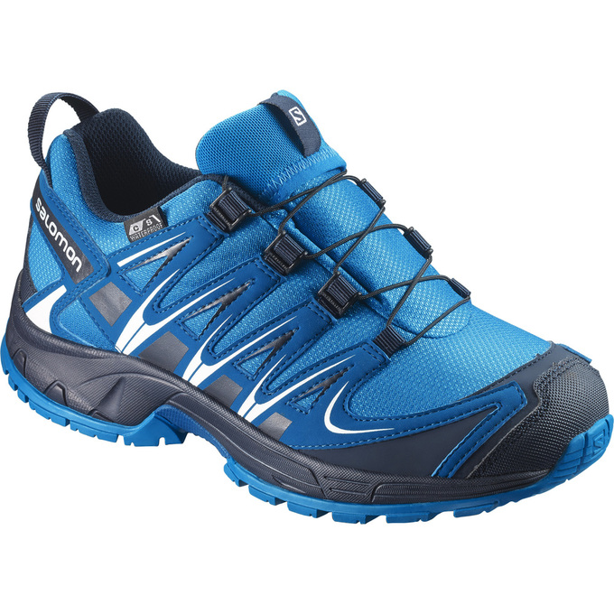 Salomon XA PRO 3D CSWP K - Kids Trail Running Shoes - Blue - NZ (03879-ILRH)